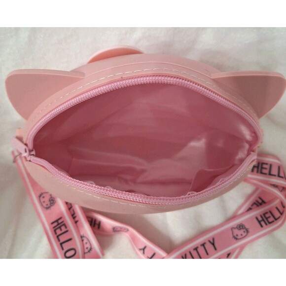 Kawaii Sanrio Hello Kitty Pink Small Crossbody Purse 3D Silicone Bag - Picture 3 of 8